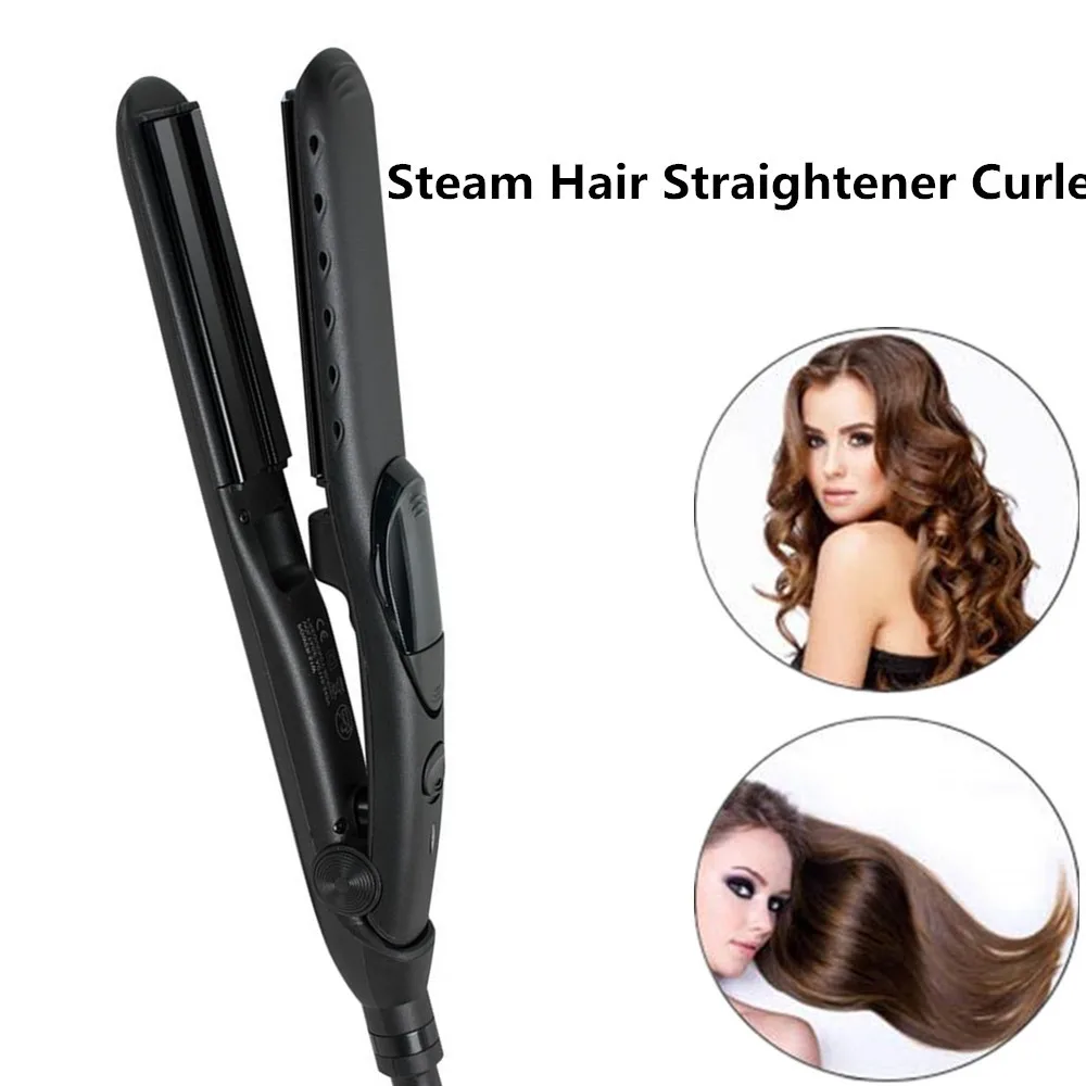 

110-220V Electric Steam Hair Straightener Global Universal Voltage Hair Curling Straightening Iron Fast Heating Salon and home