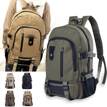 

Men's Canvas Backpack Leisure Travel Vintage Fashion Laptop Backpack Shoulder Bag Computer Functional Versatile Bags 2020 New