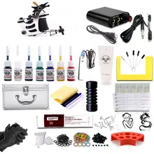 Полная катушка тату машина Электропитание педаль Иглы ручки Советы Комплект катушки татуировки машина для обоих лайнеров татуомахин