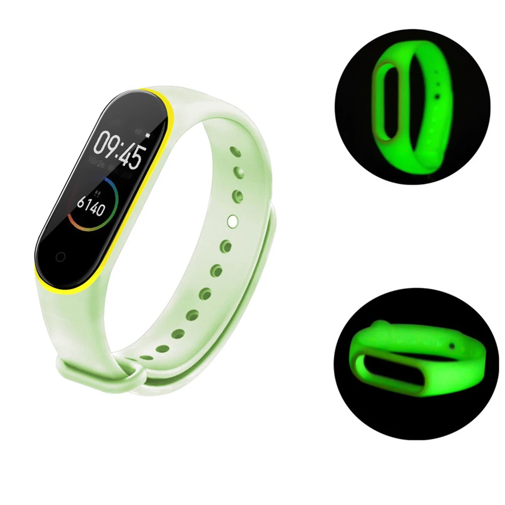 Флуоресцентный зеленый ремешок для Xiaomi Mi Band 3 смарт аксессуары сменный умного