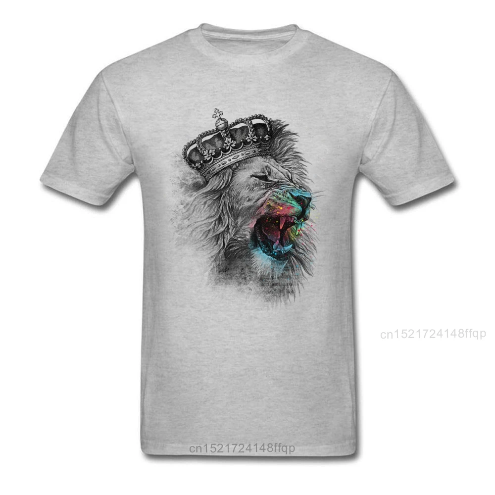 2018 King Lion Grey T-Shirt Per Uomo Nuovo Arrivo 3D Painting Summer Tops Elegante Animal Designer Tee Shirt Stile Horror