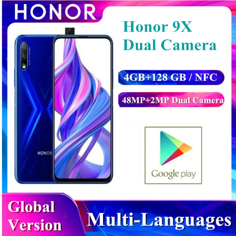 Смартфон Honor 9X 4 Гб 128 ГБ 48 МП Восьмиядерный процессор Kirin 710 полный экран 4000
