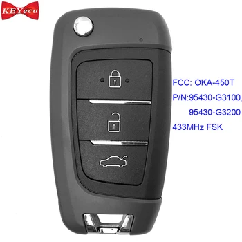 

KEYECU for Hyundai I30 2016 2017 2018 Remote Key Fob FCC ID: OKA-450T P/N: 95430-G3100 95430-G3200, 433MHz FSK 4D60 80Bit Chip