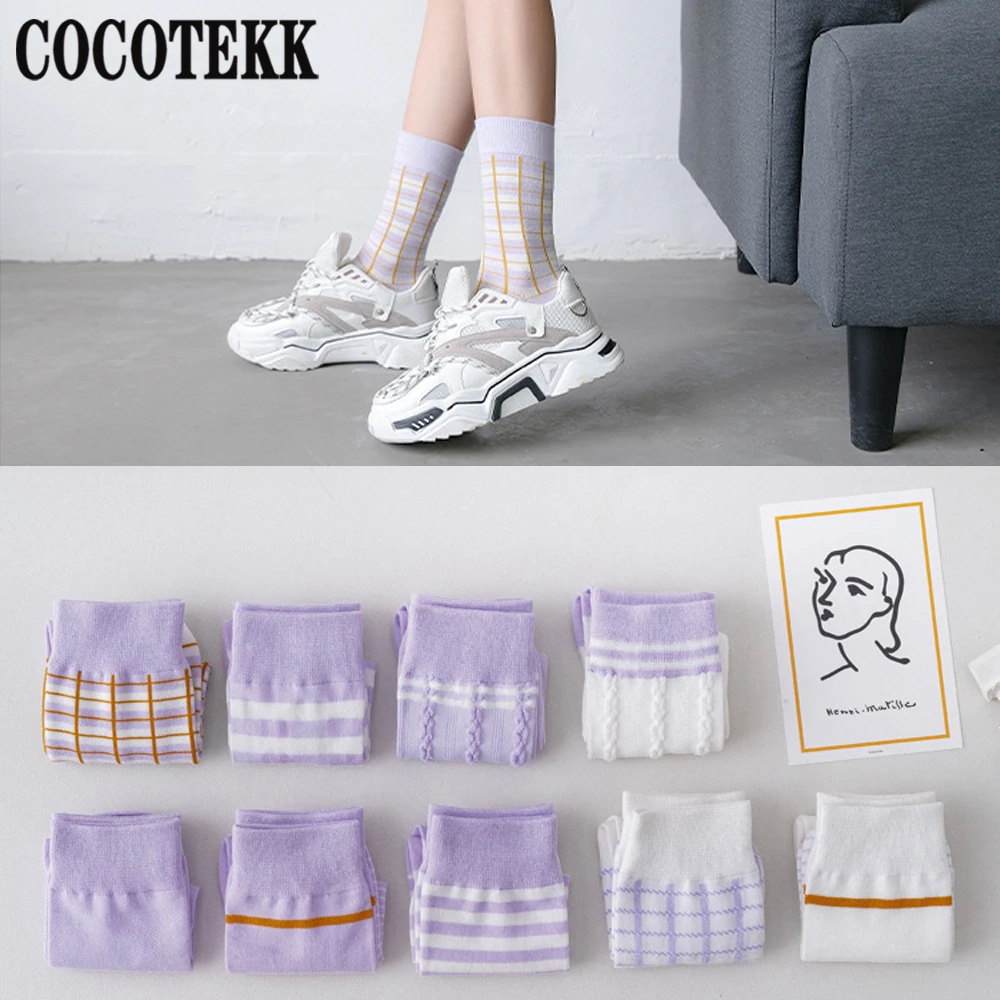 

Женские носки, теплые зимние хлопковые милые мягкие симпатичные забавные полосатые клетчатые носки в стиле Харадзюку, Необычные Мультяшные короткие носки