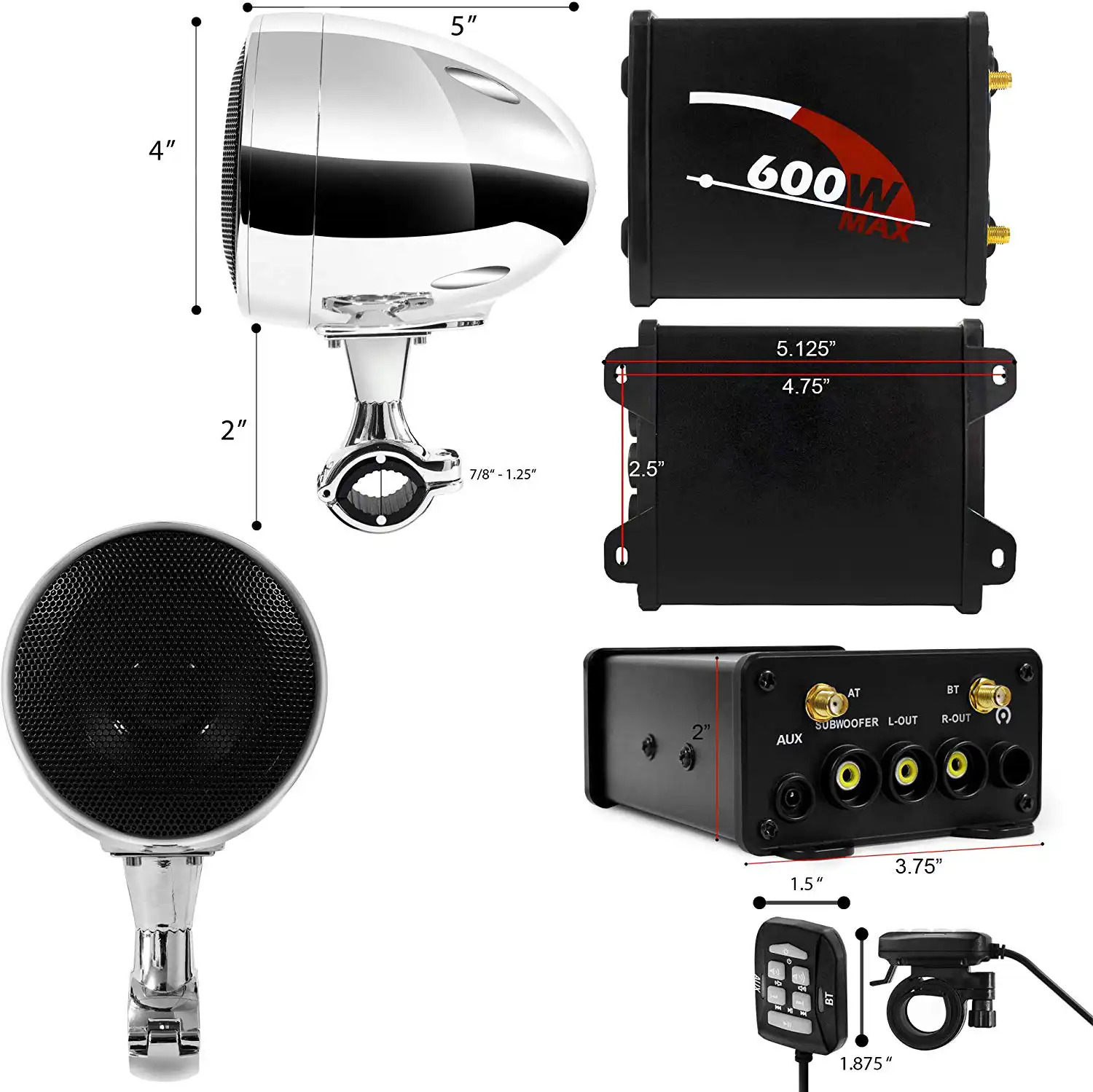 aileap motorcycle speakers