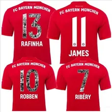 Футбольная Футболка RIBERY THIAGO HUMMELS TOLISSO KIMMICH MULLER ROBBEN LEWANDOWSKI JAMES для взрослых 19 20