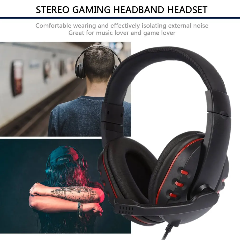 Universal Laptop PC Computer Headphone Stereo Music Gaming Headband Headset With Microphone Mic Earphone 3 5mm Jack Wired
