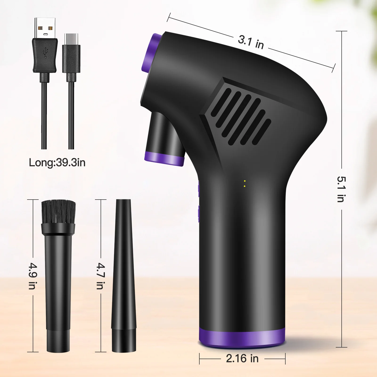 Wireless Air Duster for Computer Cleaning 15000mAh /6000mah USB-C Air Blower, Handheld Home Duster Cleaner For Laptop Car Clean