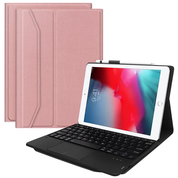 Kemile for iPad 6th 9.7 Case touchpad mouse Keyboard Cover For iPad 5th Air 1 Air 2 Pro 9.7 Case touchpad Keyboard - Цвет: touch-1030rose