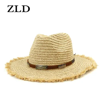 

ZLD summer hat for women straw sun raffia hat womens beach hats wide brim UPF UV Packable cap for travel chapeu feminino