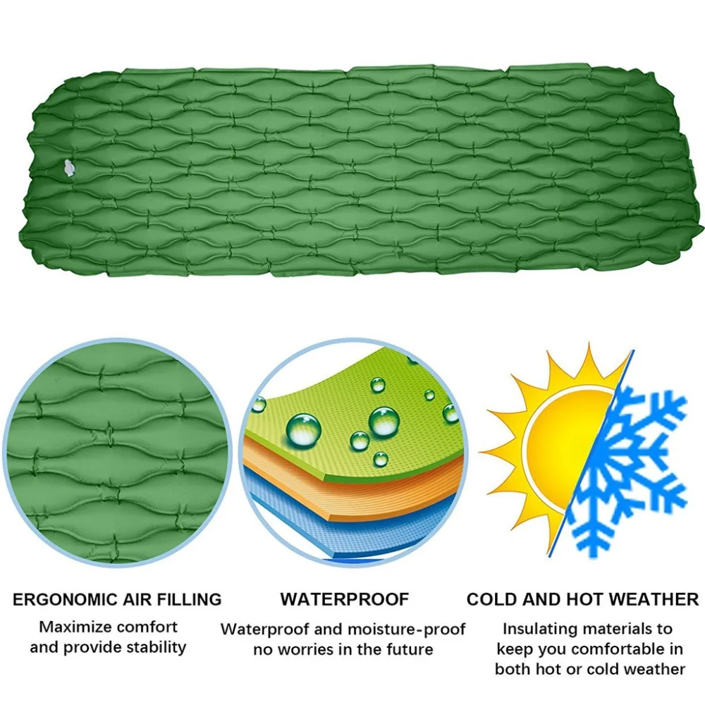 400 Gram Camping Automatic Inflatable Air Mat Mattress Outdoor Tent Mat Travel Hiking Sleeping Pad Beach Rest Mat Air Bed j25