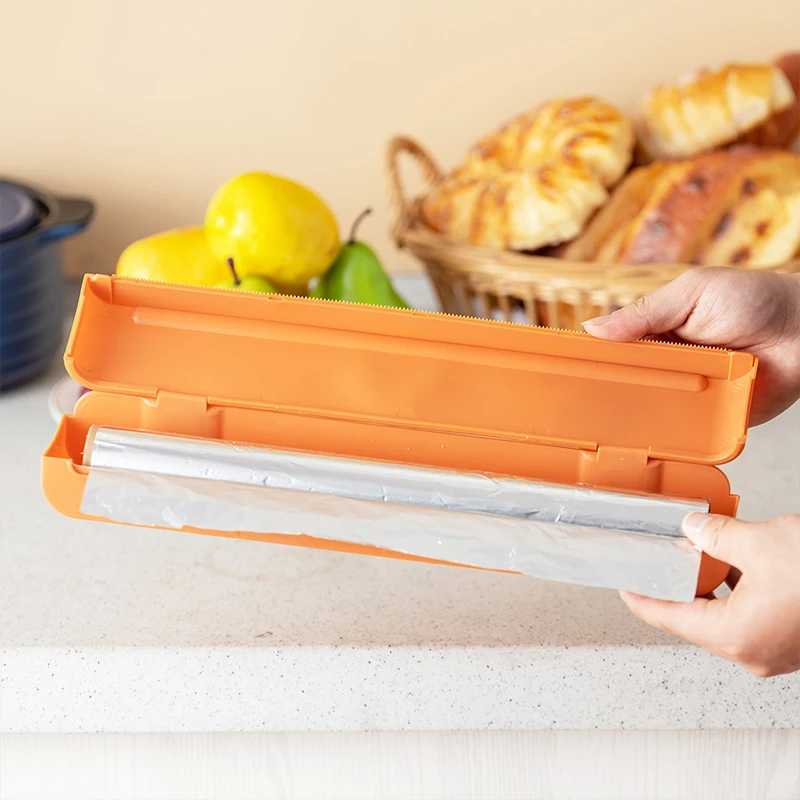 Cling Film Cutter Household Multifunctional Plastic Wrap Tin Foil Cutting Box Plastic Bags Food