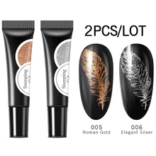 Modelones כסף זהב Stamping נייל משרים Off בול נייל ארט Led ג 'ל לכה אמנות ציפורן ג' ל לכה סט(China)