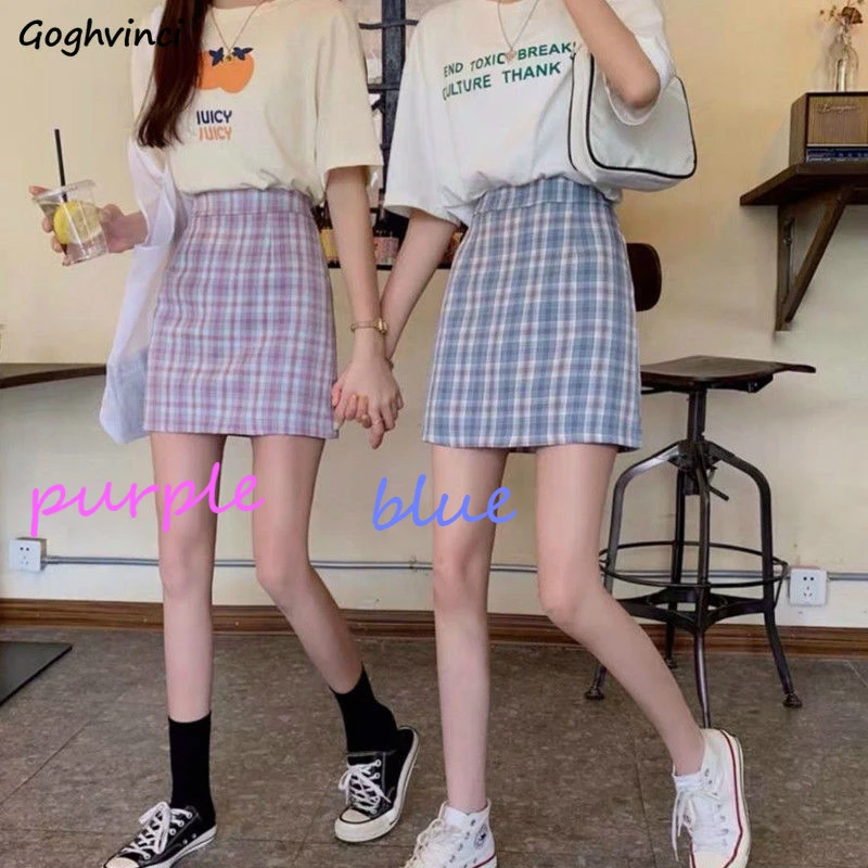 Mujer Faldas de verano Plaid vestido de estudiantes de estilo pijo