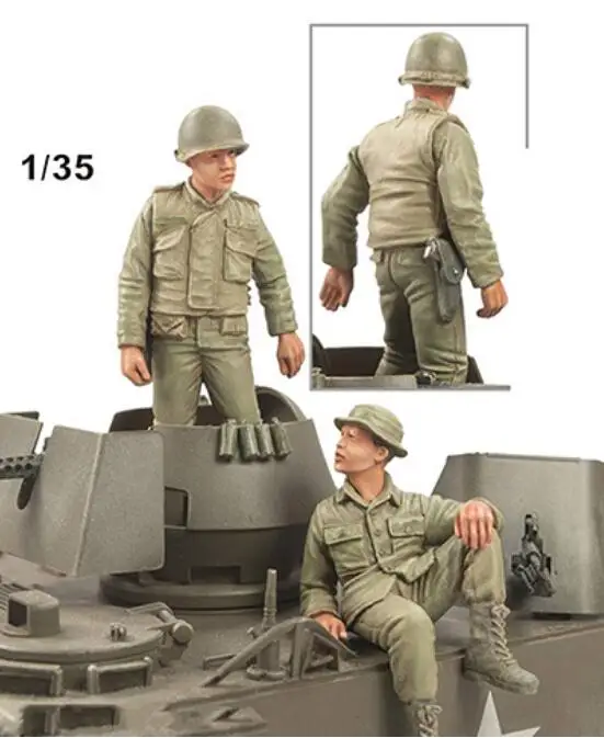 1/35 Scale Unpainted Resin Figure ACAV crew in Vietnam war 2 figures GK figure | Игрушки и хобби