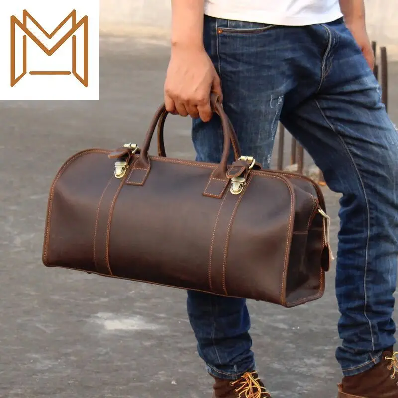 

Head Layer Cowhide Portable Diagonal Male Package Capacity Travelling Bag Luggage Woman Package Single Shoulder