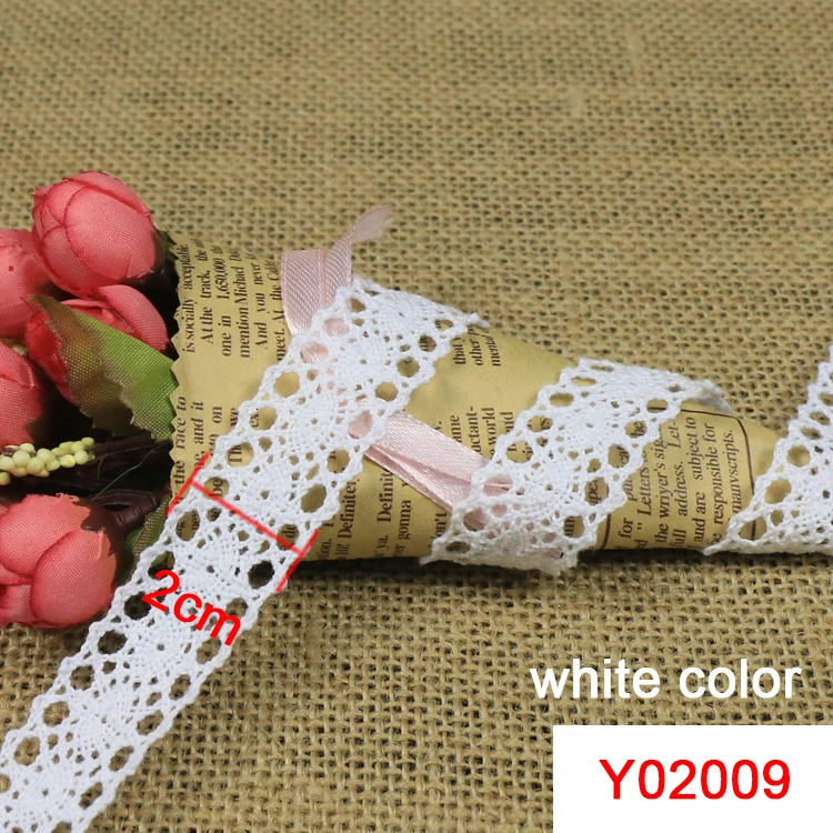 Y02009 White Новая высокое качество Подрезка кружевной ленты 10 ярдов/партия хлопок материал вышитые кружева для шитья дома DIY Аксессуары - Цвет: Y02009 White