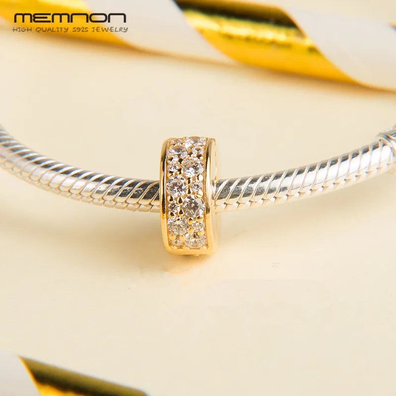 KT096 Memnon новые весенние блестящие золотые зажимы и безопасные подвески из серебра 925 пробы, ювелирные украшения, подходят для браслетов из бисера DIY KT094 - Gem Color: KT096