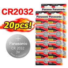PANASONIC – lot de 20 pièces de pièces de monnaie, piles au Lithium, 3V, CR2032, DL2032, KL2032, 5004LC, pour carte mère, jouet, télécommande