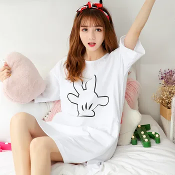 

2020 summer cotton women's nightdress comfortable nightdress female nightdress short sleeve nightdress casual nightdress