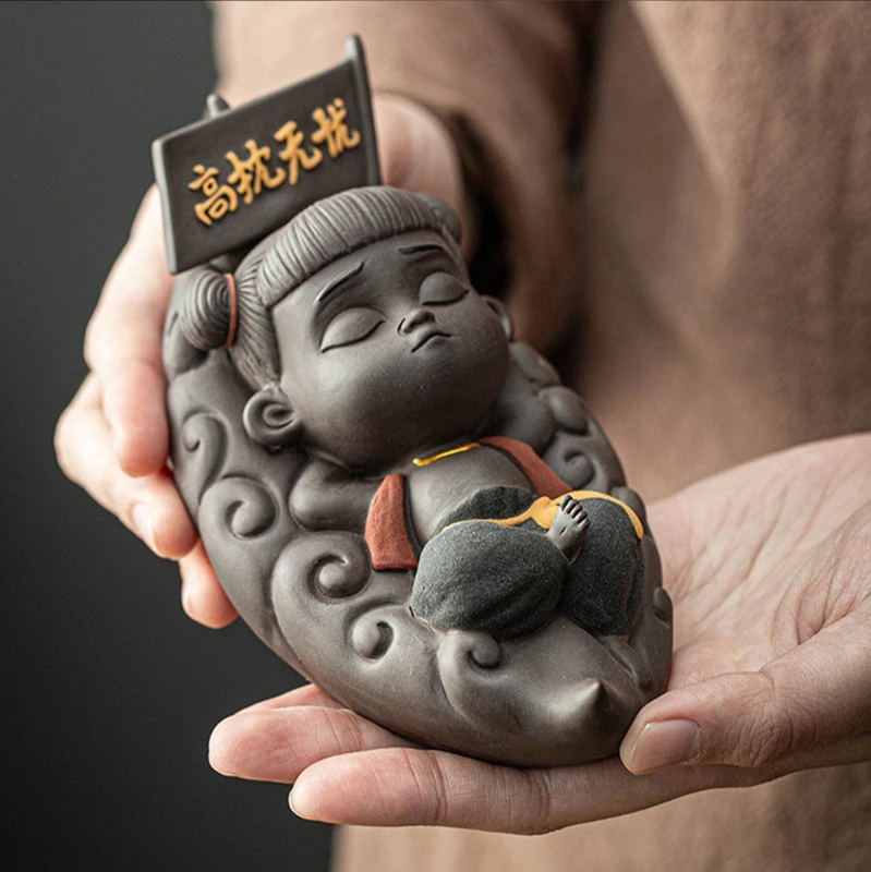 

Nezha tea pet ornaments can nourish creative ceramics Zen home ornaments purple clay tea ceremony tea play tea pet yixing