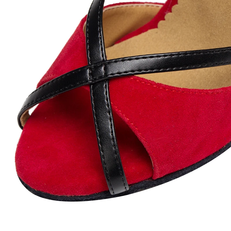 Latin Shoes Salsa Tango Ballroom Party Sports Women's Shoes Red Black Girls High Heel Summer Sandals Outdoor Women's Dance Shoes 2