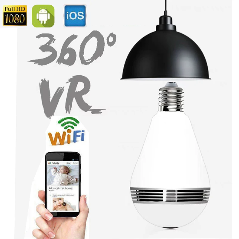 

Panaromic ip Camera spy Light Bulb With WiFi Panoview 360 VR Degree Light Bulb Camera Baby Monitor mi Home Security Camera 3D