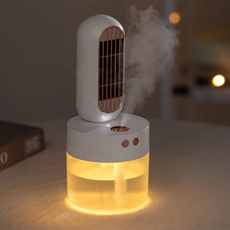 

Portable Humidification Small Fan Household Humidification Spray Fan White