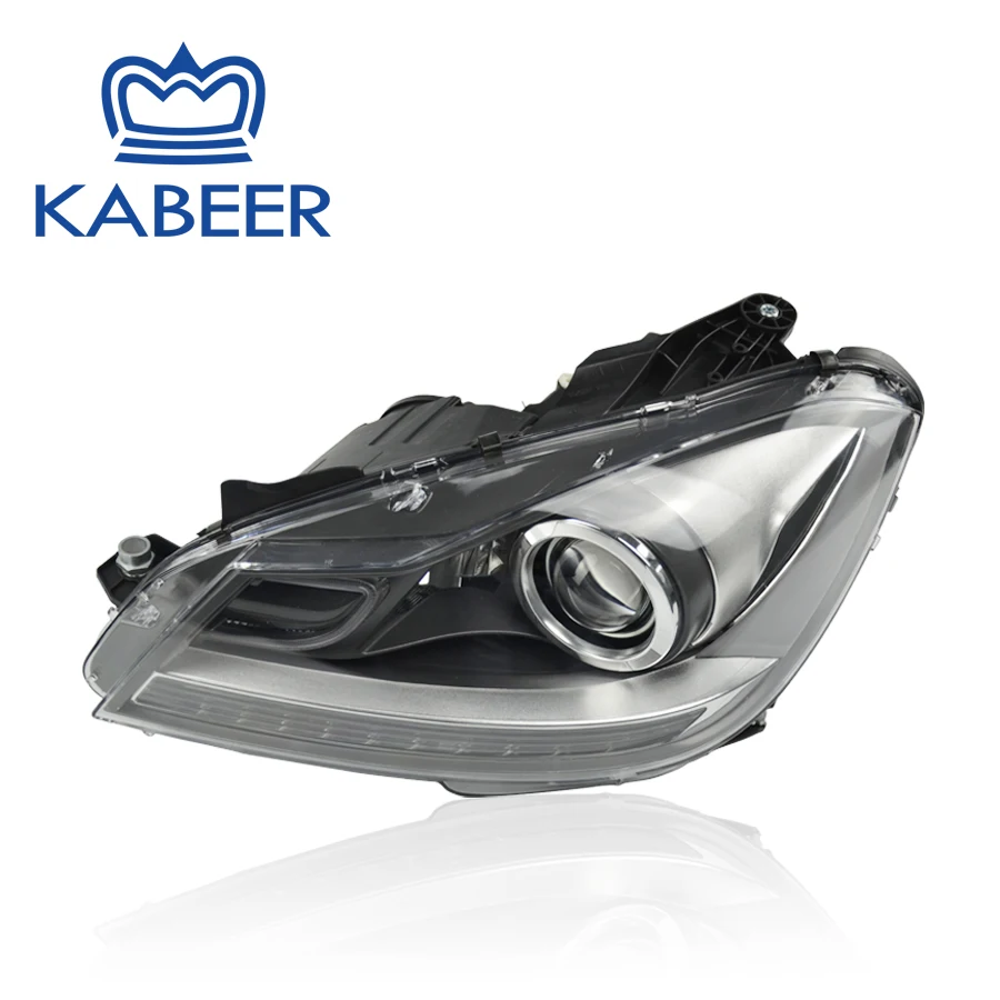 Налобный фонарь в сборе подходит для Mercedes-Benz W204 2012- в комплекте Plug& Play галогенные преобразованы в Ксеноновые модифицированные версии