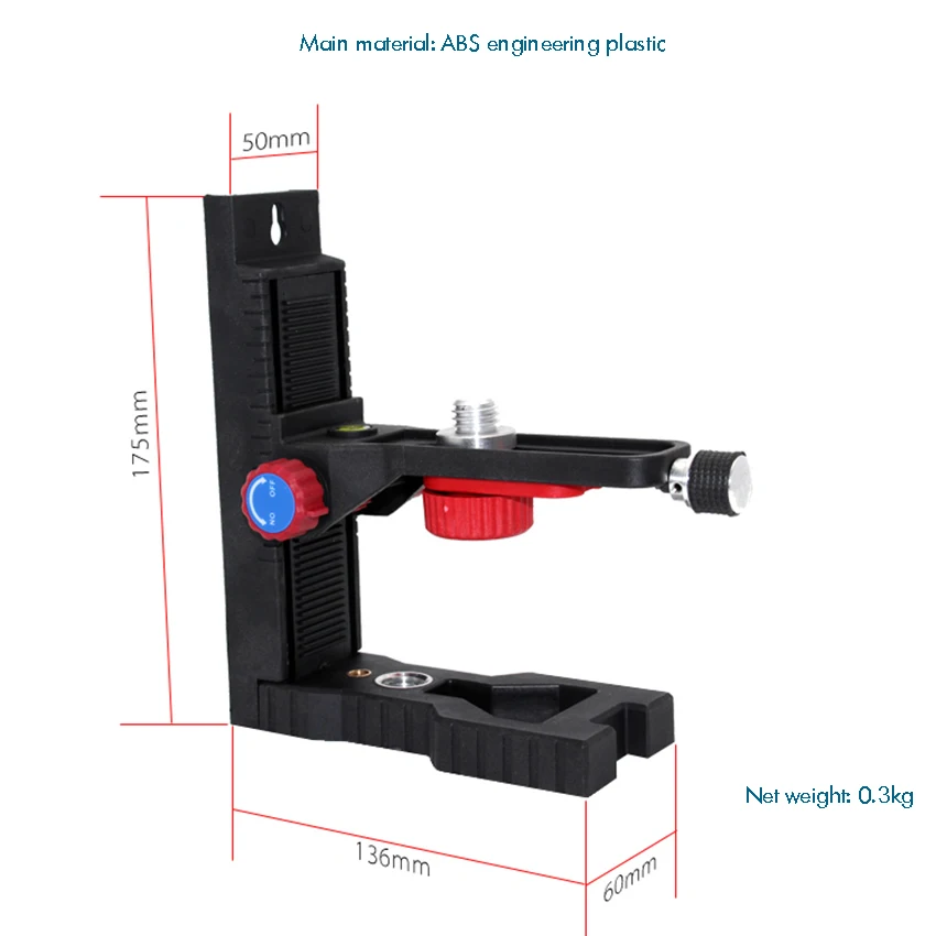 Universal Ceiling/Wall Bracket L-shape Laser Level Adapter, 1/4'' or 5/8'' Thread, Adjustable Lifting Strong Magnetic Bracekt