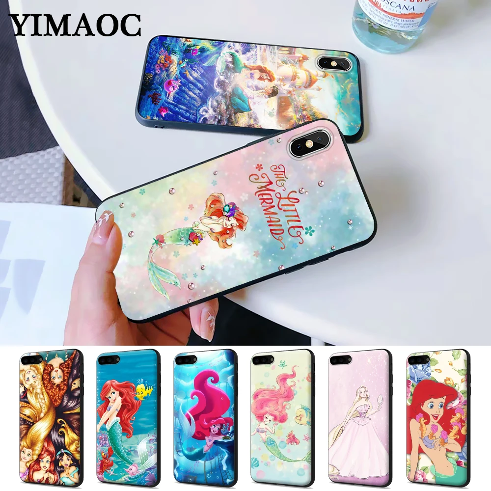 Силиконовый чехол принцессы Ариэль Русалочка для iPhone 5 5S 6 6S Plus 7 8 11 Pro X XS Max XR |