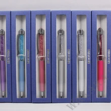 Новинка, милый Рождественский подарок, шариковая ручка со стразами Swarovsky, Женская Студенческая ручка с милыми кристаллами, звездная ручка с ручкой в коробке