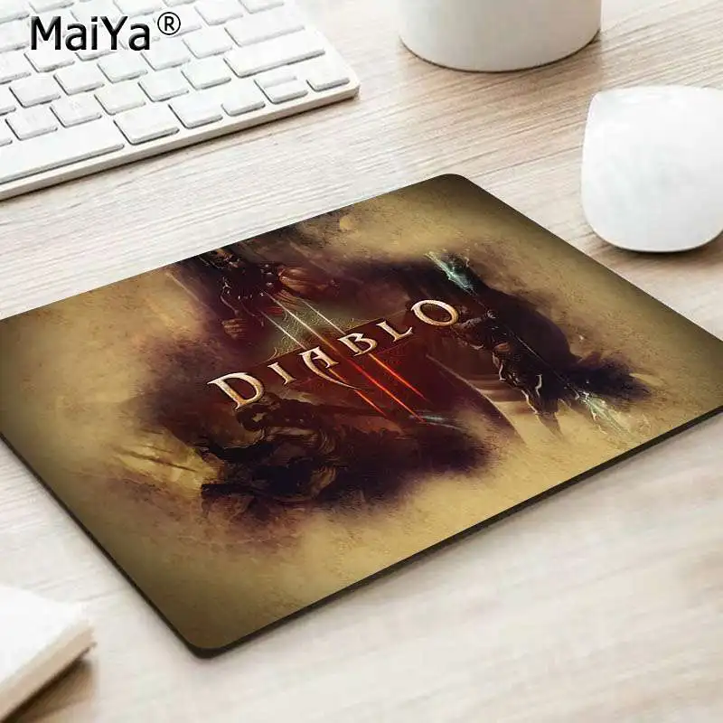 No Lock Edge18x22cm MaiYa дизайн Diablo красивый коврик для мышки в стиле аниме Гладкий коврик для письма настольные компьютеры мат игровой коврик для мыши - Color: No Lock Edge18x22cm