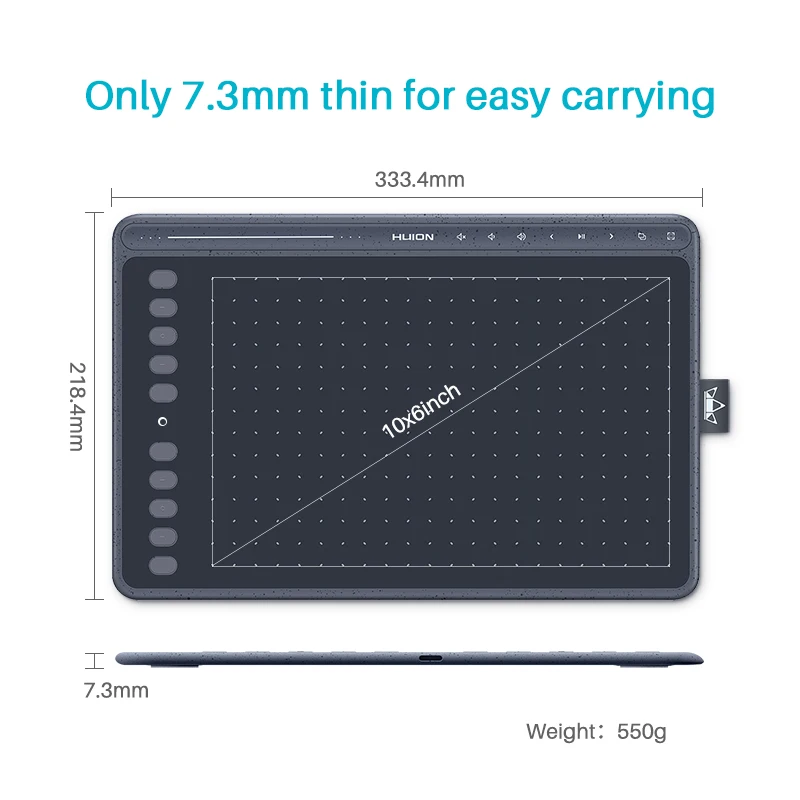 HUION HS611 Drawing Tablet Battery-free Graphic Tablet Three
