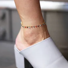 Цветные бусины, кисточки, кулон, украшения для ног, изысканная бусина, полностью ручная работа, цепочка, Женский ножной браслет