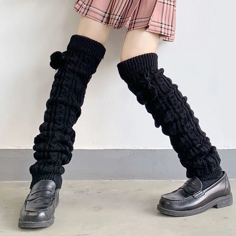 Over Knee Women Knit Boot Cuffs Leg Warmers Girl Knitted Foot Cover Autumn Winter Warmer Heap Socks | Женская одежда