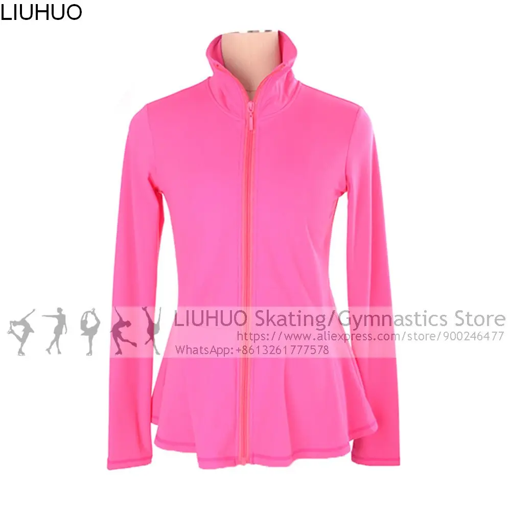 Figure Skating Jackets with Skirt Girls Children White Skiing Roller ice skating Tops for Skating Training Hoodie Practise