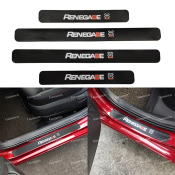 

Carbon Fibre Texture Leather PU For Jeep Renegade Car Door Sill Pedal Cover Auto Accessories Styling Sticker 2020 2017 2018 2015