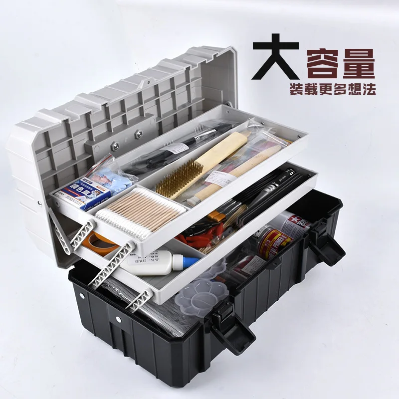 Gundam Garage Kit Модель прозрачного хранения трехслойный складной ящик для инструментов многофункциональная коробка для хранения мусора