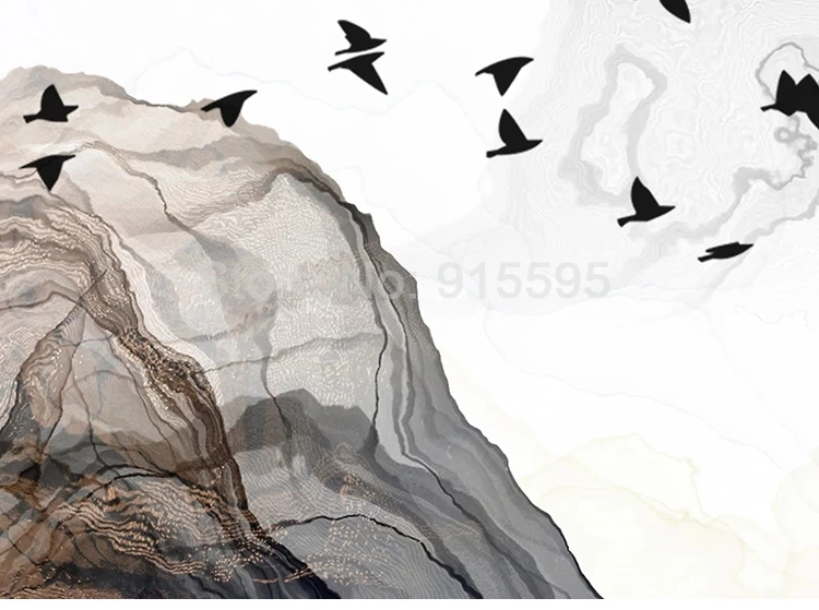 fumaça montanha água fundo decoração da pintura quarto sala estudo casa