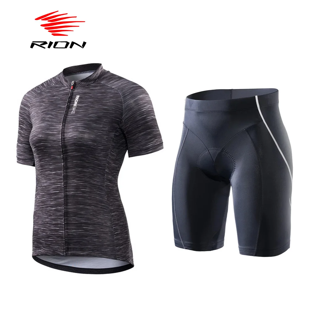 RION Women's Cycling Jersey Set MTB Mountain Bike Pad Shorts Bicycle Cycling Female Clothes Set Bicicleta Ciclismo Ropa mujer