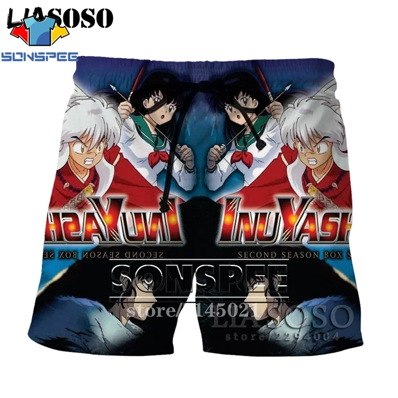 SONSPEE, 3D принт, аниме, Inuyasha, мужские, женские, дышащие, пляжные шорты, летние, для фитнеса, штаны, повседневный стиль, качественная спортивная одежда, D08