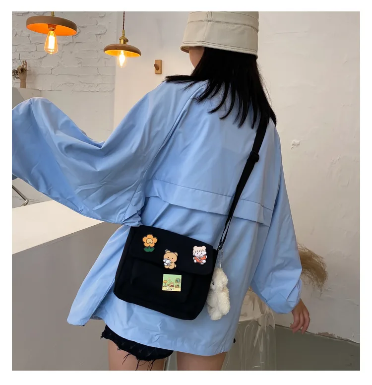 Cute Canvas Small Bag Female 2022 New Japanese Harajuku Diagonal Bag Wild Student Girl Shoulder Bag Bags for Women