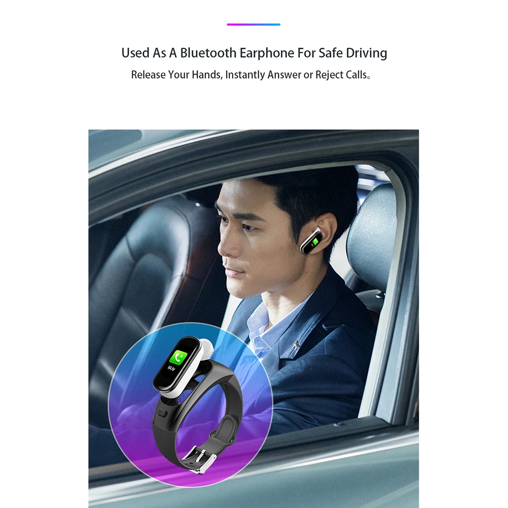 Умные часы, Bluetooth, измеритель артериального давления, пульсометр, беспроводные наушники, умный фитнес-трекер, умный Браслет