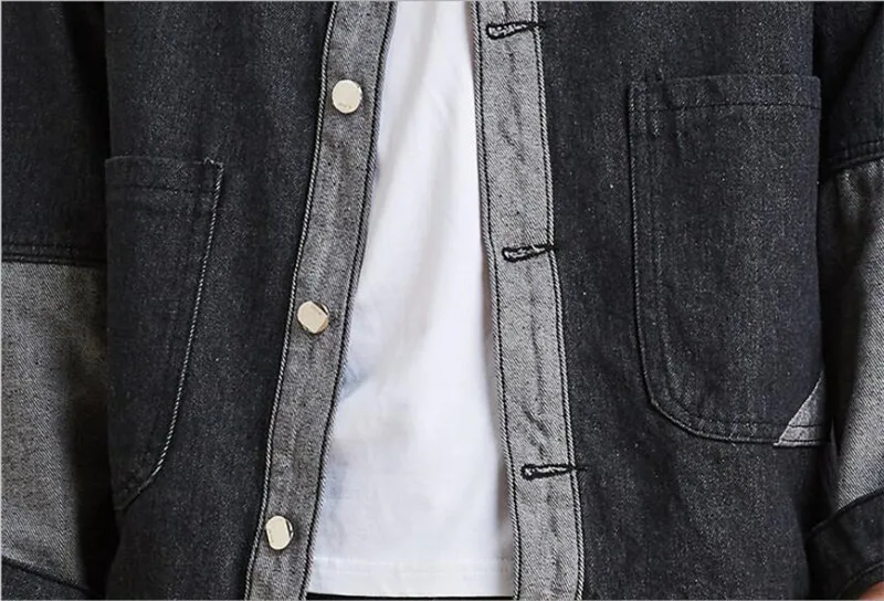Мужская джинсовая куртка 2019 весенне-осенняя мужская джинсовая куртка трендовая Новая Черная свободная Корейская джинсовая куртка