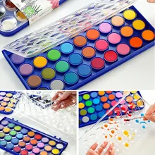 16 цветов однотонные акварельные краски в наборе с водяная кисть складная дорожная вода цвет пигмент для рисования игрушка