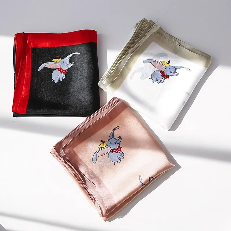 

Elephant Print Multicolor Small Kerchief Neckerchief A Versatile Decorative Scarf High Quality Woman Scarves Ring Silk Scarf