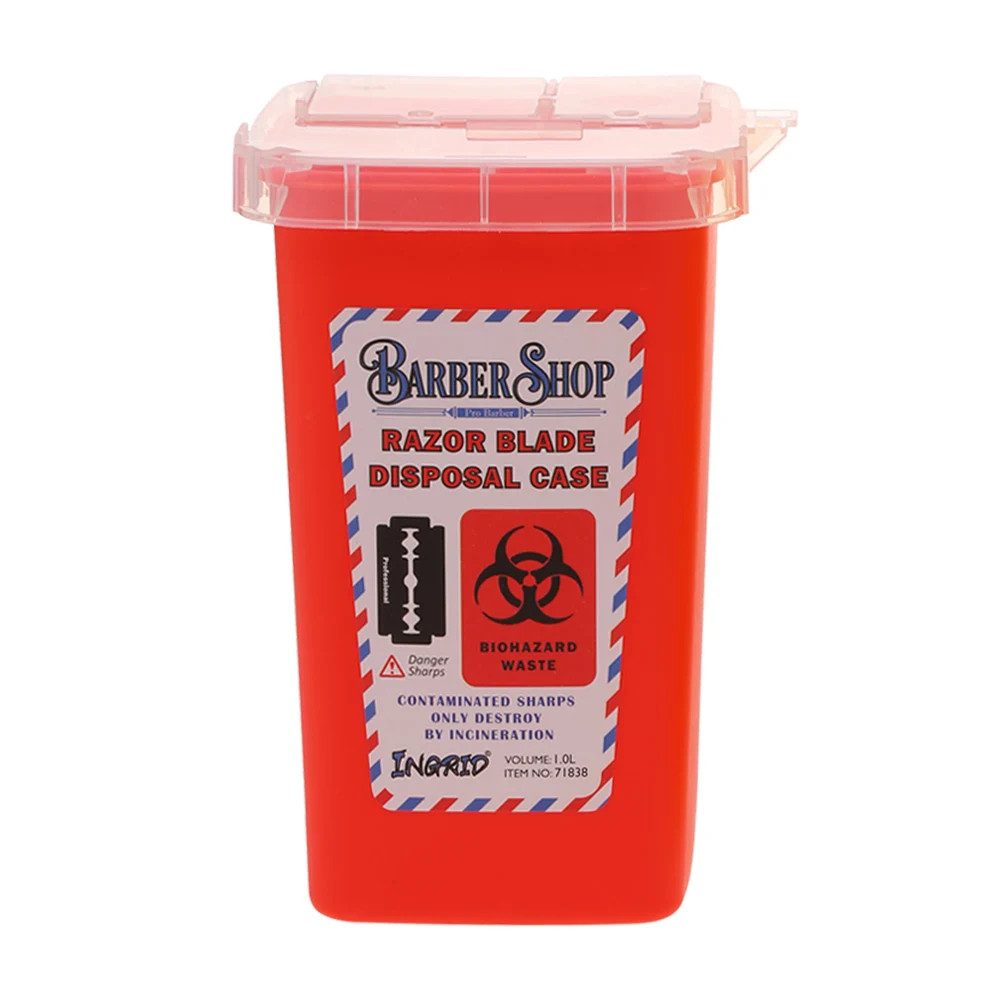 

1L Sharps Container Flip-top Lid Storage Medical Needles Blade Supplies Tattoo Piercing Needles Barber Razor Blade Disposal Box