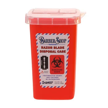 

1L Sharps Container Flip-top Lid Storage Needles Blade Supplies Tattoo Piercing Needles Barber Razor Blade Disposal Box