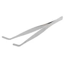 TOP Stainless Steel Tea Tongs Tweezers 7.3 Inch Long Silver Tone